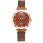 Fashion 5pcs Set Women Watches Luxury Magnet Buckle Flower Rhinestone Watch Ladies Quartz Wrist Watch Bracelet Set Reloj Mujer